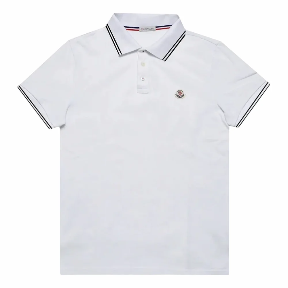 MONCLER Tricolor-Trimmed Cotton Piqué Polo Shirt