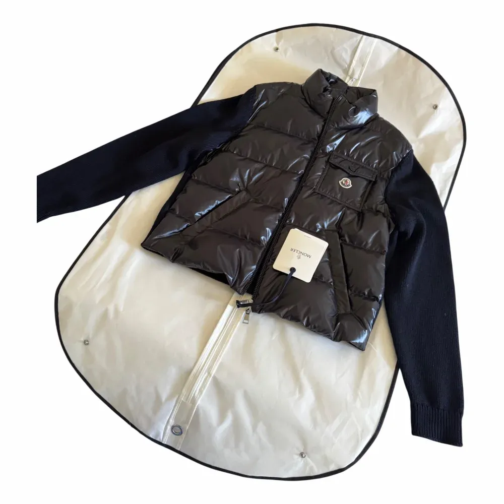 Moncler Padded Zip-Up Wool Cardigan