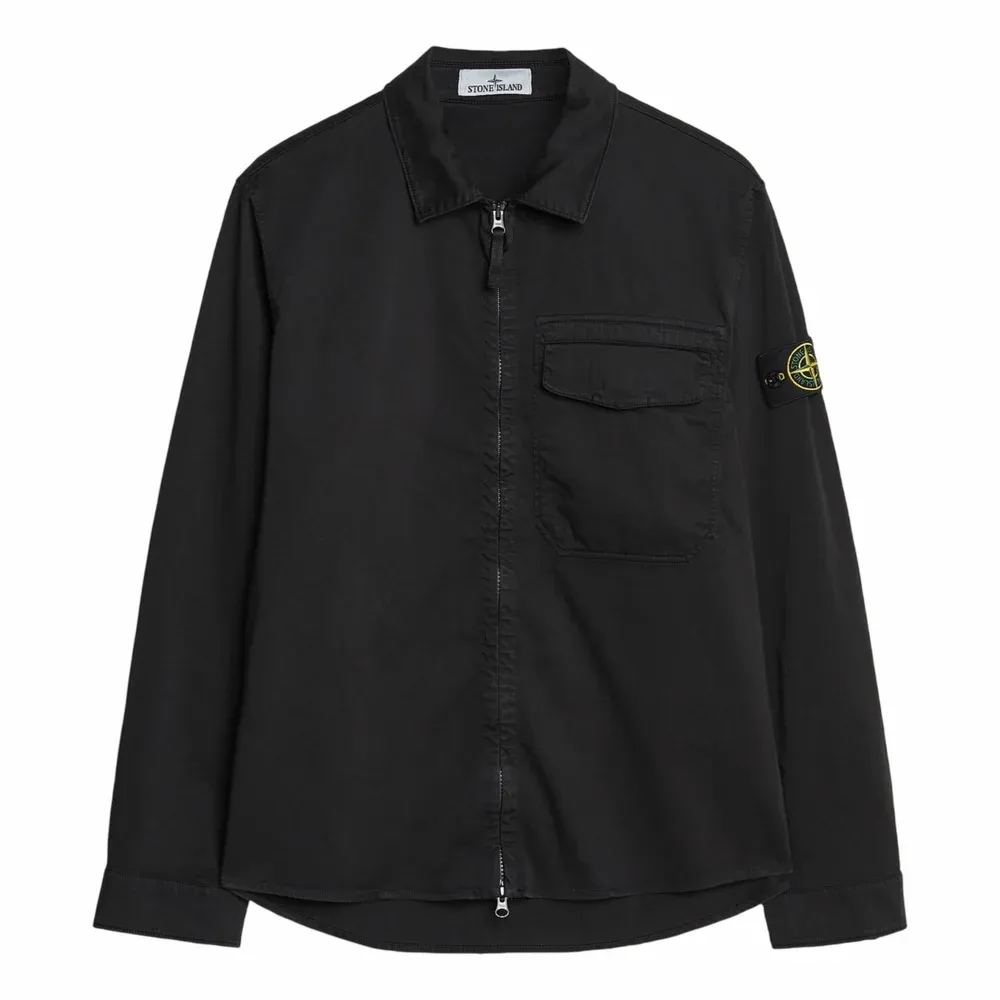 STONE ISLAND Garment Dyed Supima Cotton Zip Overshirt