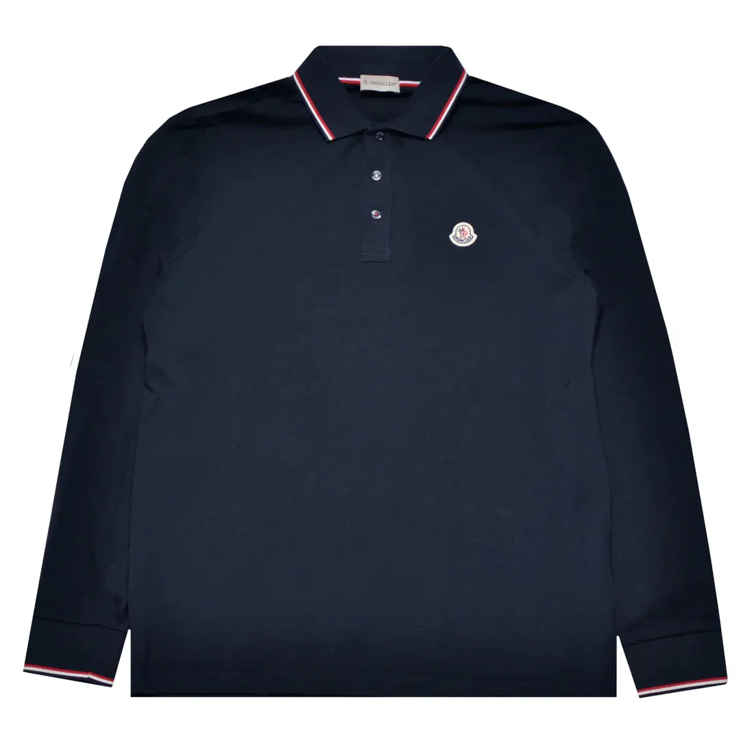 MONCLER Long Sleeve Logo Tipped Polo