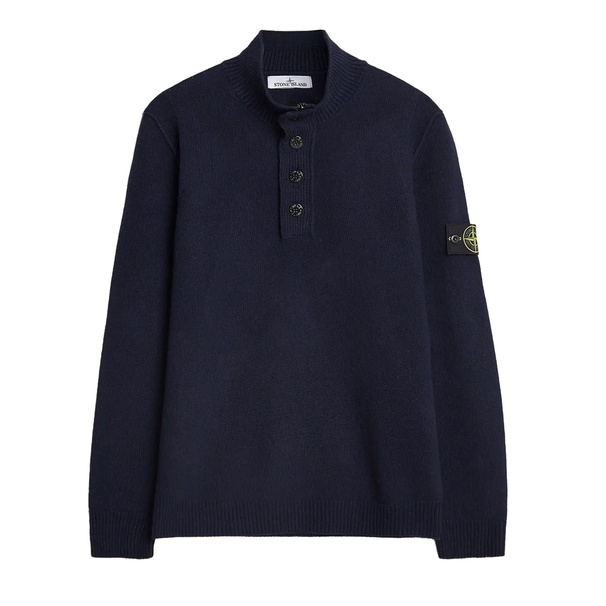 STONE ISLAND Lambswool Half Button Zip Sweater