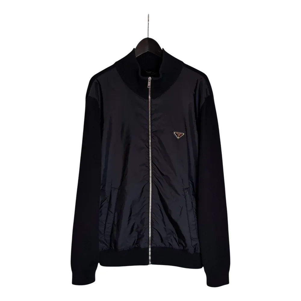 PRADA Re-Nylon and Wool Zip-Up Cardigan